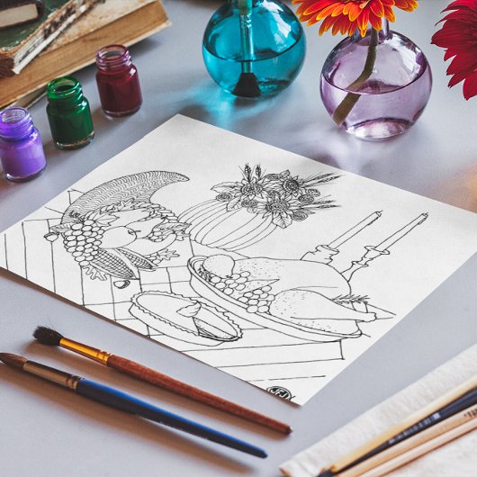 Thanksgiving Feest Kleurboek Briefkaart