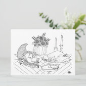 Thanksgiving Feest Kleurboek Briefkaart (Staand voorkant)