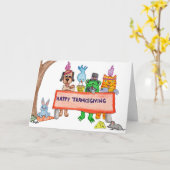 Thanksgiving feest met vrienden kaart (Gele Bloem)