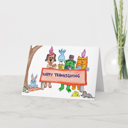Thanksgiving feest met vrienden kaart (Voorkant)