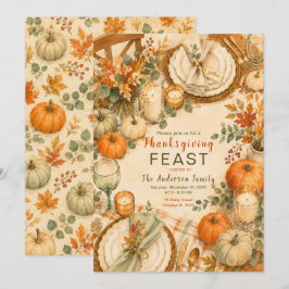 Thanksgiving Feest Partij Kaart