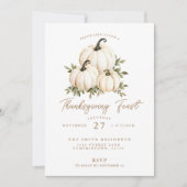 Thanksgiving Feest Pompoen Diner Feest Kaart (Voorkant)