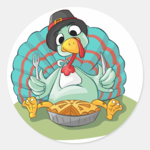 Thanksgiving feest ronde sticker