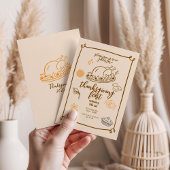 Thanksgiving Feest Rustieke Herfst Diner Kaart