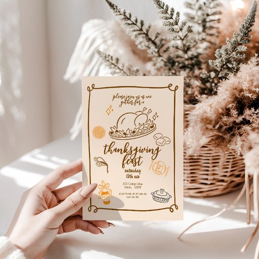 Thanksgiving Feest Rustieke Herfst Diner Kaart