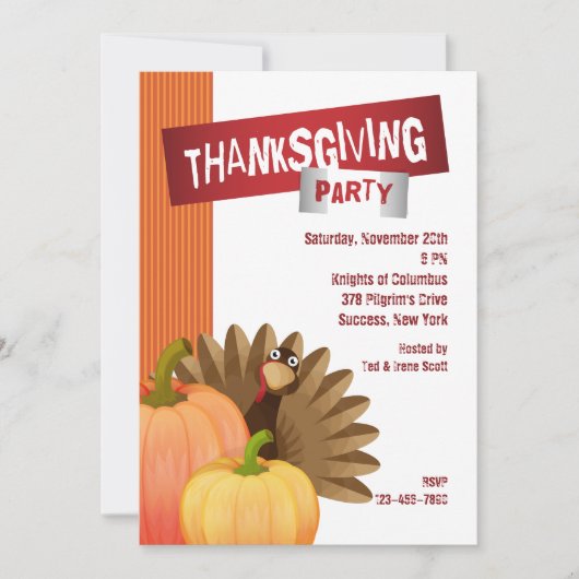 Thanksgiving Feest Uitnodiging (Voorkant)