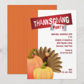 Thanksgiving Feest Uitnodiging (Voorkant / Achterkant)