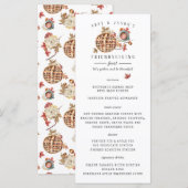 Thanksgiving Feest Watercolor Diner Menu (Voorkant / Achterkant)