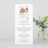 Thanksgiving Feest Watercolor Diner Menu (Staand voorkant)