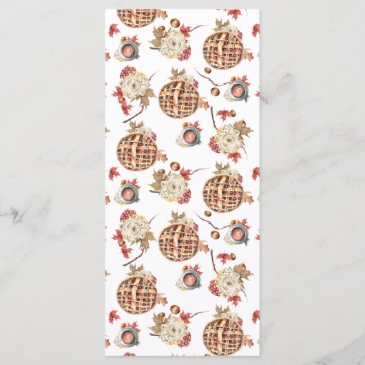 Thanksgiving Feest Waterverf Diner Menu (Achterkant)