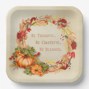 Thanksgiving feestdag 9-inch vierkant papieren Bor Bordje