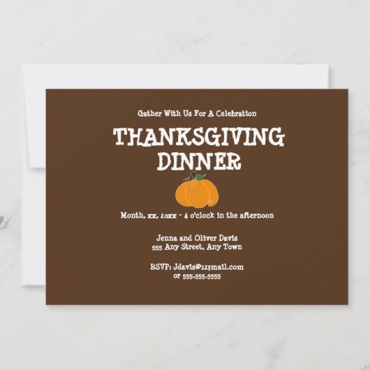 Thanksgiving feestdag kaart (Achterkant)