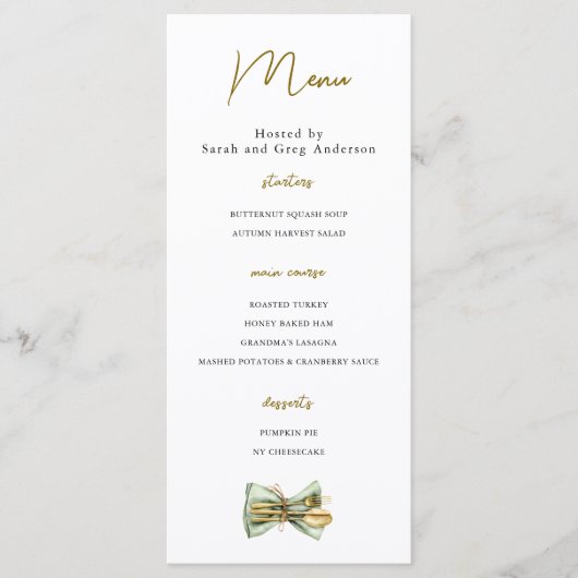 Thanksgiving feestdag menu (Voorkant)