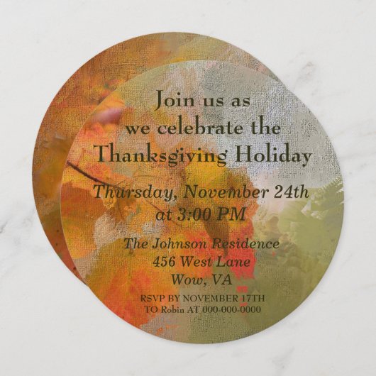 Thanksgiving feestdag met een liefdevolle val kaart (Voorkant / Achterkant)