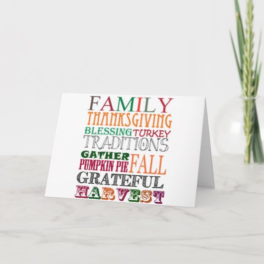 Thanksgiving Feestdagen Kaart (Voorkant)