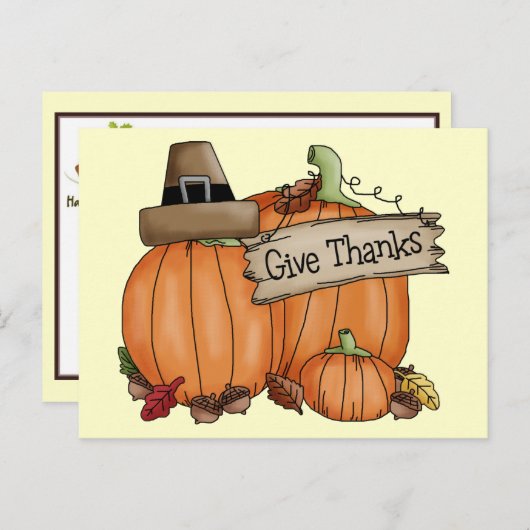 Thanksgiving Feestdagenkaart (Voorkant / Achterkant)