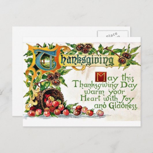  Thanksgiving Feestdagenkaart (Voorkant / Achterkant)