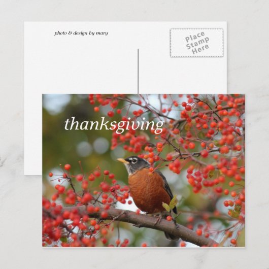 Thanksgiving Feestdagenkaart (Voorkant / Achterkant)