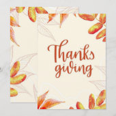 Thanksgiving Feestdagenkaart (Voorkant / Achterkant)