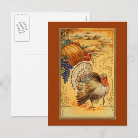 Thanksgiving Feestdagenkaart (Voorkant / Achterkant)