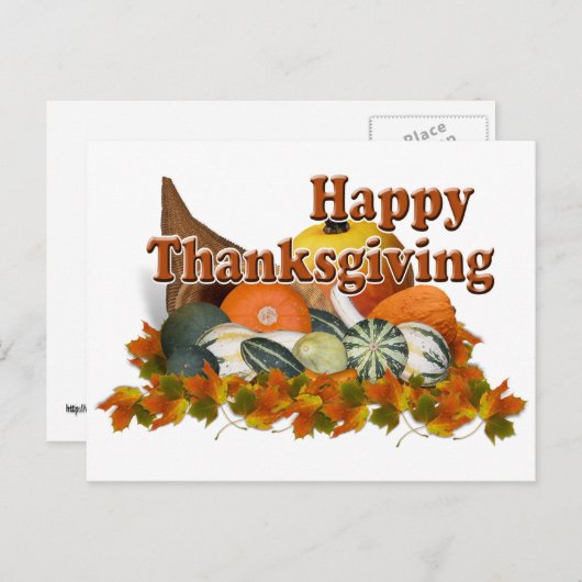 Thanksgiving Feestdagenkaart (Voorkant / Achterkant)