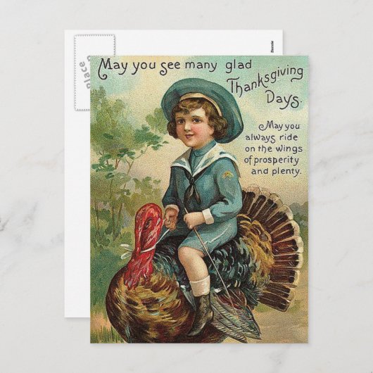 Thanksgiving Feestdagenkaart (Voorkant / Achterkant)