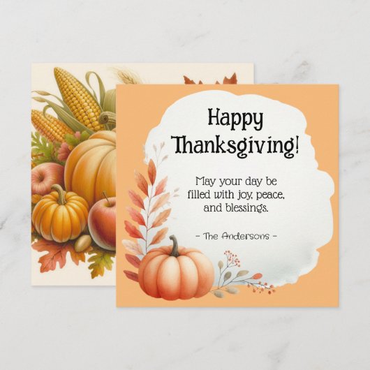 Thanksgiving Feestdagenkaart (Voorkant / Achterkant)