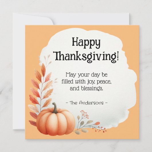 Thanksgiving Feestdagenkaart (Voorkant)