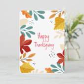 Thanksgiving Feestdagenkaart (Staand voorkant)