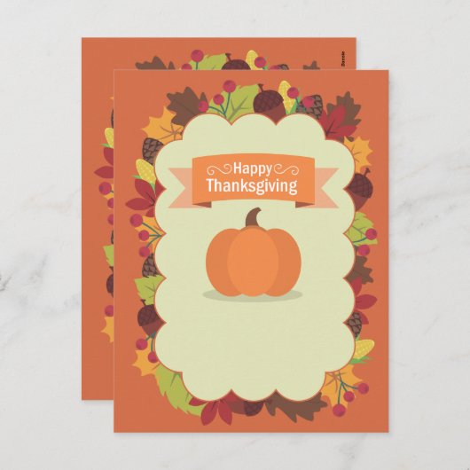 Thanksgiving Feestdagenkaart (Voorkant / Achterkant)