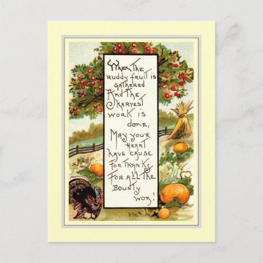 Thanksgiving Feestdagenkaart (Voorkant)