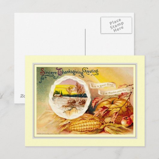 Thanksgiving Feestdagenkaart (Voorkant / Achterkant)