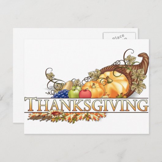 Thanksgiving Feestdagenkaart (Voorkant / Achterkant)