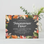 Thanksgiving feesten uitnodiging voor kleuren afva (Staand voorkant)