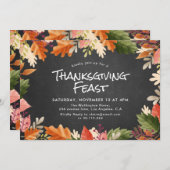 Thanksgiving feesten uitnodiging voor kleuren afva (Voorkant / Achterkant)