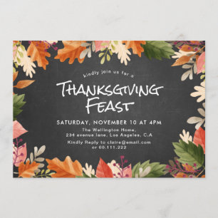 Thanksgiving feesten uitnodiging voor kleuren afva