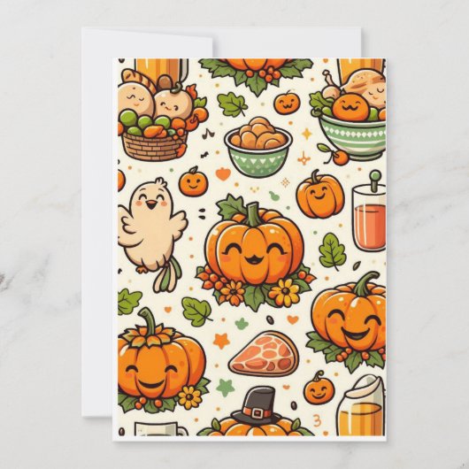 Thanksgiving feestfamilie kaart (Voorkant)