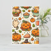 Thanksgiving feestfamilie kaart (Staand voorkant)