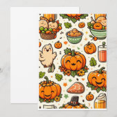 Thanksgiving feestfamilie kaart (Voorkant / Achterkant)