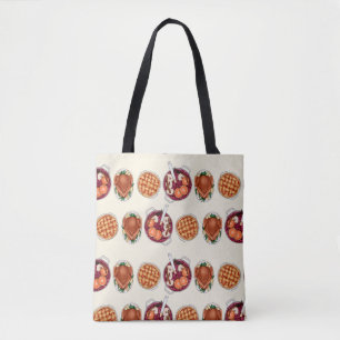 Thanksgiving Feestpatroon - Turkije, taart en frui Tote Bag