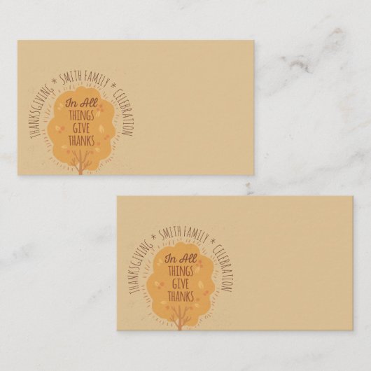 Thanksgiving feestvieren in alle opzichten Bedankt Plaatskaartje (Voorkant / Achterkant)