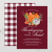 Thanksgiving Fest Diner Rustiek Pompoen Rood Kaart (Voorkant / Achterkant)
