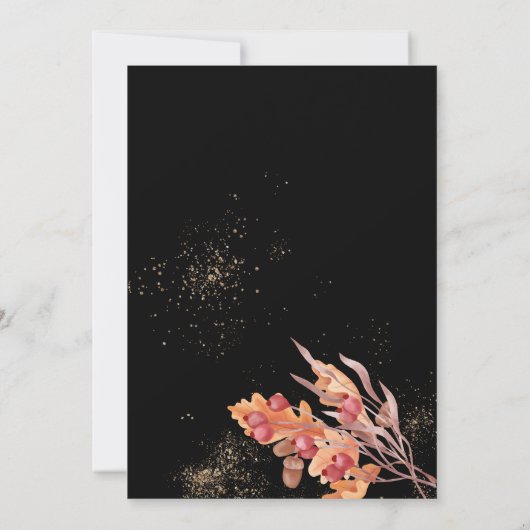 Thanksgiving Fest Vrienden Diner Pompoen Zwart Kaart (Achterkant)