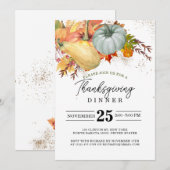 Thanksgiving Fest Vrienden Diner Rustieke Pompoen Kaart (Voorkant / Achterkant)