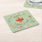 Thanksgiving Fijne Turkse dag uit Kartonnen Onderzetters (Schuin)