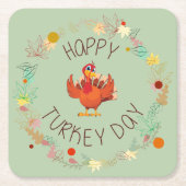 Thanksgiving Fijne Turkse dag uit Kartonnen Onderzetters (Voorkant)