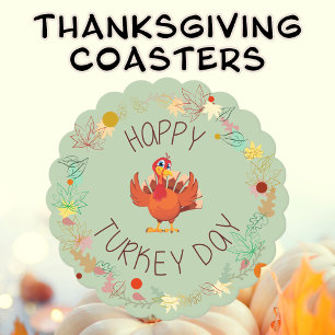 Thanksgiving Fijne Turkse dag uit Kartonnen Onderzetters
