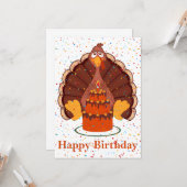 Thanksgiving Fijne verjaardag op de verjaardagskaa Kaart (Voorkant / Achterkant in situ)