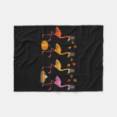 Thanksgiving Flamingo's Grappige Herfst Herfst Vog Fleece Deken (Voorkant (Horizontaal))
