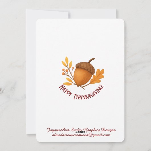 Thanksgiving Flat Holiday Kaart (Achterkant)